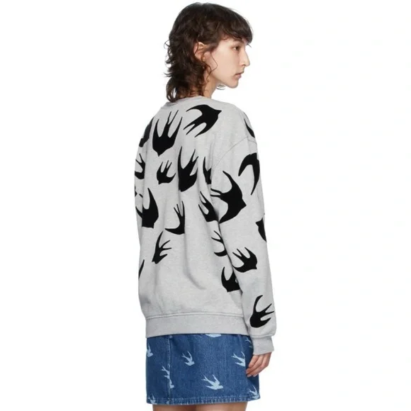 Alexander McQueen Grey Swallows Sweatshirt - Picture 3 of 10